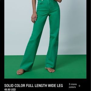 Zara wide leg green pants